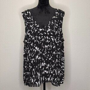 Sejour Plus Size Sleeveless Printed Blouse – 22W